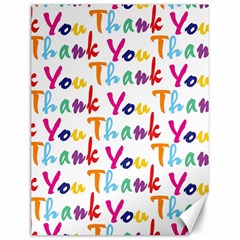 Wallpaper With The Words Thank You In Colorful Letters Canvas 12  X 16   by Simbadda