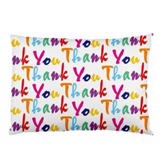 Wallpaper With The Words Thank You In Colorful Letters Pillow Case by Simbadda