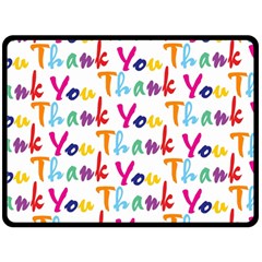 Wallpaper With The Words Thank You In Colorful Letters Fleece Blanket (large)  by Simbadda