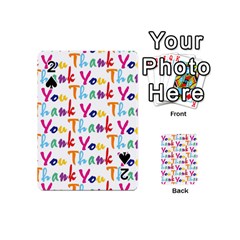 Wallpaper With The Words Thank You In Colorful Letters Playing Cards 54 (mini)  by Simbadda