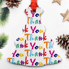 Wallpaper With The Words Thank You In Colorful Letters Ornament (christmas Tree)  by Simbadda