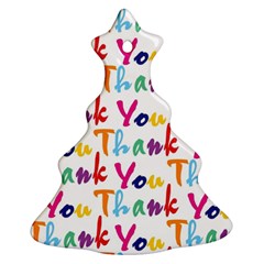 Wallpaper With The Words Thank You In Colorful Letters Christmas Tree Ornament (two Sides) by Simbadda