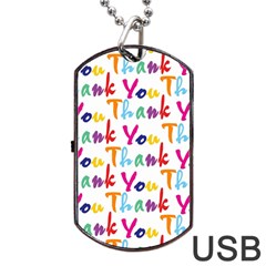 Wallpaper With The Words Thank You In Colorful Letters Dog Tag Usb Flash (one Side) by Simbadda