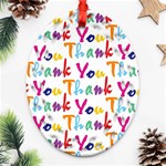 Wallpaper With The Words Thank You In Colorful Letters Ornament (Oval Filigree) Front