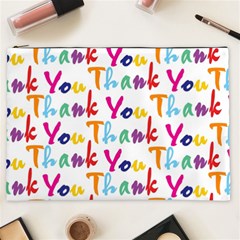 Wallpaper With The Words Thank You In Colorful Letters Cosmetic Bag (xxl)  by Simbadda