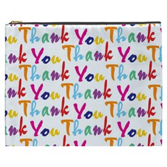 Wallpaper With The Words Thank You In Colorful Letters Cosmetic Bag (xxxl)  by Simbadda