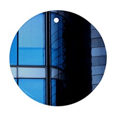 Modern Office Window Architecture Detail Round Ornament (two Sides) by Simbadda