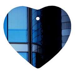 Modern Office Window Architecture Detail Heart Ornament (two Sides) by Simbadda