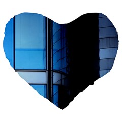 Modern Office Window Architecture Detail Large 19  Premium Flano Heart Shape Cushions by Simbadda