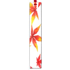 Colorful Autumn Leaves On White Background Large Book Marks by Simbadda