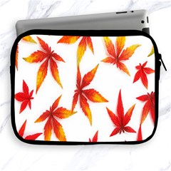 Colorful Autumn Leaves On White Background Apple Ipad 2/3/4 Zipper Cases by Simbadda