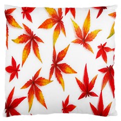 Colorful Autumn Leaves On White Background Standard Flano Cushion Case (two Sides) by Simbadda