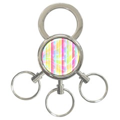 Colorful Abstract Stripes Circles And Waves Wallpaper Background 3-ring Key Chains by Simbadda