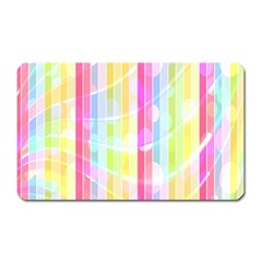 Colorful Abstract Stripes Circles And Waves Wallpaper Background Magnet (rectangular) by Simbadda