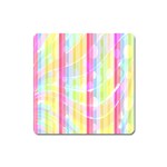 Colorful Abstract Stripes Circles And Waves Wallpaper Background Square Magnet Front