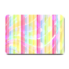 Colorful Abstract Stripes Circles And Waves Wallpaper Background Small Doormat  by Simbadda