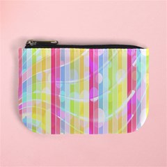 Colorful Abstract Stripes Circles And Waves Wallpaper Background Mini Coin Purses by Simbadda