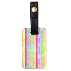 Colorful Abstract Stripes Circles And Waves Wallpaper Background Luggage Tags (one Side)  by Simbadda