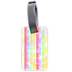 Colorful Abstract Stripes Circles And Waves Wallpaper Background Luggage Tags (two Sides) by Simbadda