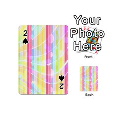 Colorful Abstract Stripes Circles And Waves Wallpaper Background Playing Cards 54 (mini)  by Simbadda