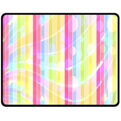 Colorful Abstract Stripes Circles And Waves Wallpaper Background Double Sided Fleece Blanket (medium)  by Simbadda