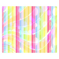 Colorful Abstract Stripes Circles And Waves Wallpaper Background Double Sided Flano Blanket (small)  by Simbadda