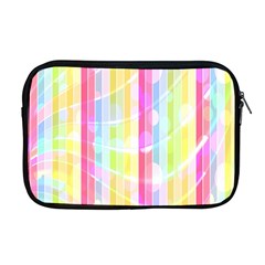 Colorful Abstract Stripes Circles And Waves Wallpaper Background Apple Macbook Pro 17  Zipper Case by Simbadda