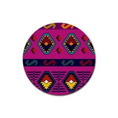 Abstract A Colorful Modern Illustration Rubber Coaster (round)  by Simbadda