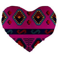 Abstract A Colorful Modern Illustration Large 19  Premium Heart Shape Cushions