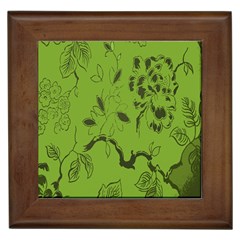 Abstract Green Background Natural Motive Framed Tiles