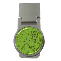 Abstract Green Background Natural Motive Money Clips (round)  by Simbadda