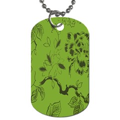 Abstract Green Background Natural Motive Dog Tag (two Sides) by Simbadda