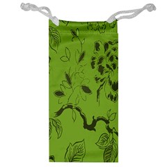 Abstract Green Background Natural Motive Jewelry Bag by Simbadda