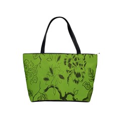 Abstract Green Background Natural Motive Shoulder Handbags by Simbadda