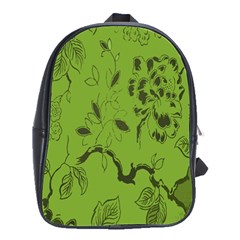 Abstract Green Background Natural Motive School Bags(large)  by Simbadda