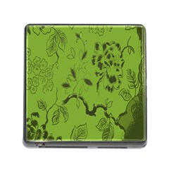 Abstract Green Background Natural Motive Memory Card Reader (square) by Simbadda