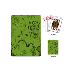 Abstract Green Background Natural Motive Playing Cards (mini)  by Simbadda