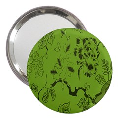 Abstract Green Background Natural Motive 3  Handbag Mirrors by Simbadda