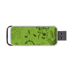 Abstract Green Background Natural Motive Portable Usb Flash (one Side) by Simbadda