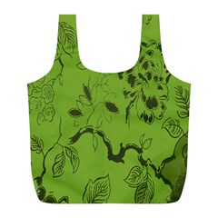 Abstract Green Background Natural Motive Full Print Recycle Bags (l)  by Simbadda