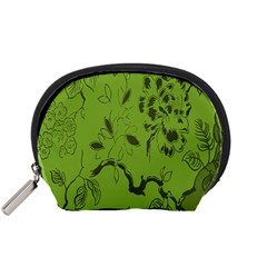 Abstract Green Background Natural Motive Accessory Pouches (small)  by Simbadda