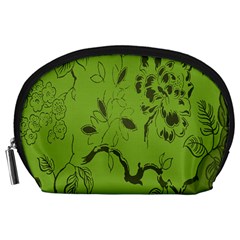 Abstract Green Background Natural Motive Accessory Pouches (large)  by Simbadda