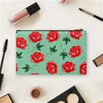 Floral Roses Wallpaper Red Pattern Background Seamless Illustration Cosmetic Bag (Medium)  Back