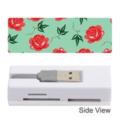 Floral Roses Wallpaper Red Pattern Background Seamless Illustration Memory Card Reader (stick)  by Simbadda