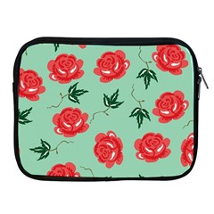 Floral Roses Wallpaper Red Pattern Background Seamless Illustration Apple Ipad 2/3/4 Zipper Cases by Simbadda