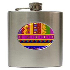 Abstract A Colorful Modern Illustration Hip Flask (6 Oz) by Simbadda