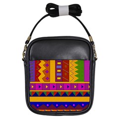 Abstract A Colorful Modern Illustration Girls Sling Bags by Simbadda