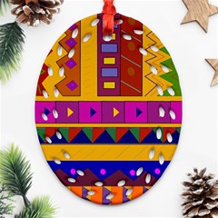 Abstract A Colorful Modern Illustration Oval Filigree Ornament (two Sides) by Simbadda