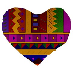 Abstract A Colorful Modern Illustration Large 19  Premium Heart Shape Cushions