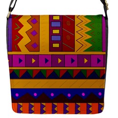 Abstract A Colorful Modern Illustration Flap Messenger Bag (s) by Simbadda